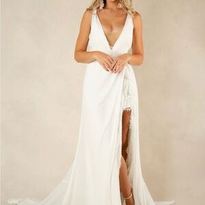 Joyfolie Ivory Plunge Gown